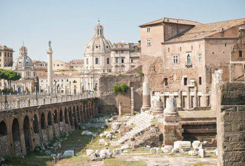 Rome, Italy, 8 november 2023 - Part of the Roman Forum in Rome