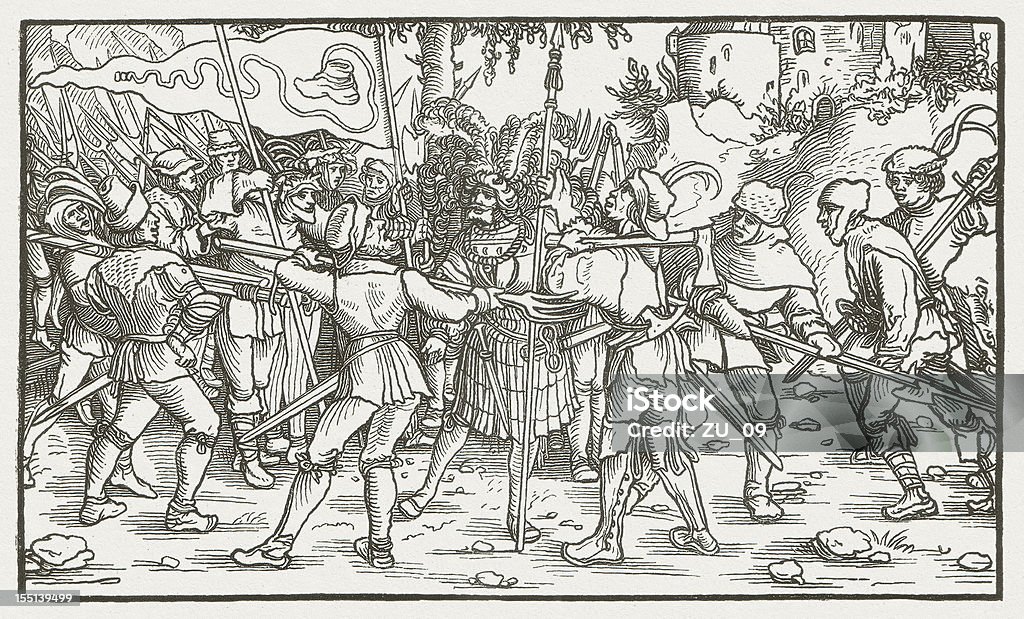 Bundschuh Bewegung (1493-1517 - Lizenzfrei Mittelalterlich Stock-Illustration