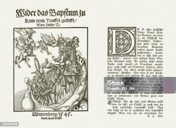 Luthers Pamfleet Veröffentlicht Von Hans Lufft 1545 Stock Vektor Art und mehr Bilder von Teufel