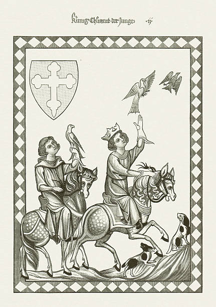 illustrazioni stock, clip art, cartoni animati e icone di tendenza di conradin (1252-1268, da codex manesse - hohenstaufen