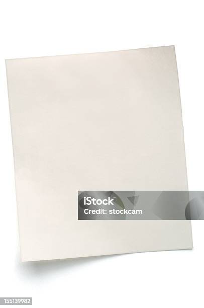 Leeren Weißen Hinweis Papier Stockfoto und mehr Bilder von Papier - Papier, Verbogen, Klebezettel