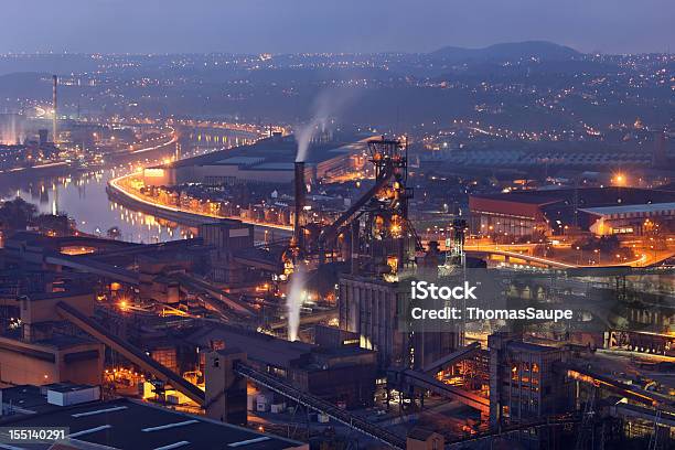 Steel Mill At Night Stock Photo - Download Image Now - Night, Steel Mill, Liege