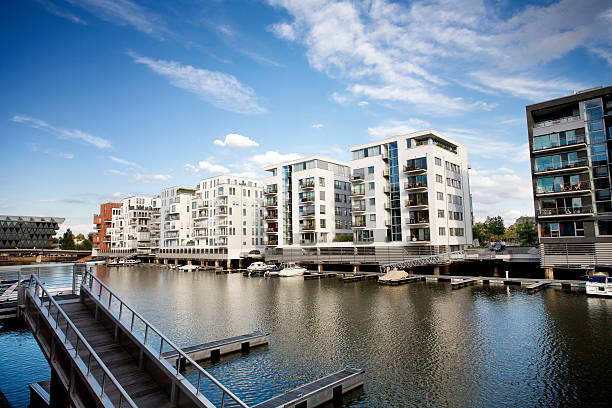 istock Flats on the riverside - Westhafen area, Frankfurt Germany 155140336