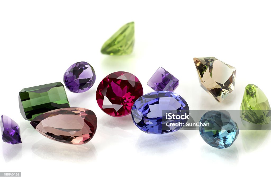 Variedade de pedras preciosas - Foto de stock de Turmalina royalty-free