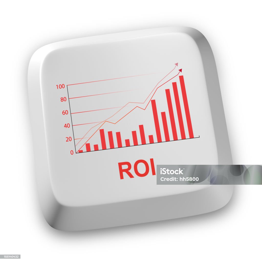 ROI tastiera del computer - Foto stock royalty-free di Ritorno sugli investimenti