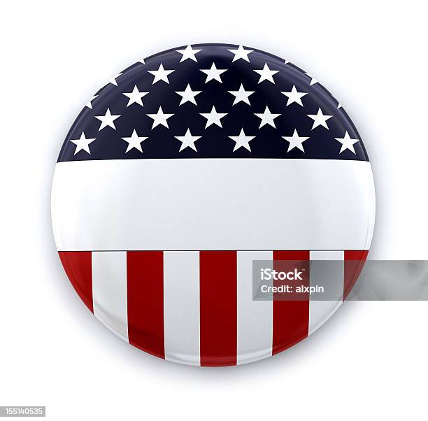 Usa Tarjeta De Foto de stock y más banco de imágenes de Botón de campaña política - Botón de campaña política, Bandera estadounidense, Fondo blanco