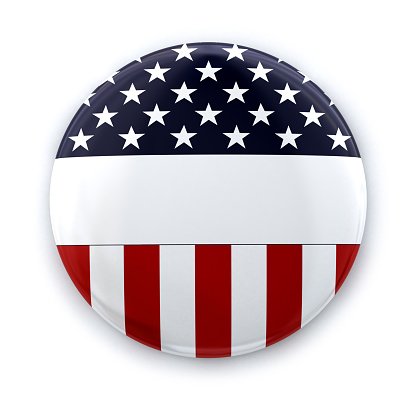 USA Badge. Digitally Generated Image isolated on white background