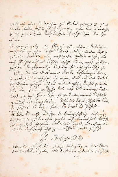 istock Engraving of handwritten letter from Friedrich Schiller 1782 155140681