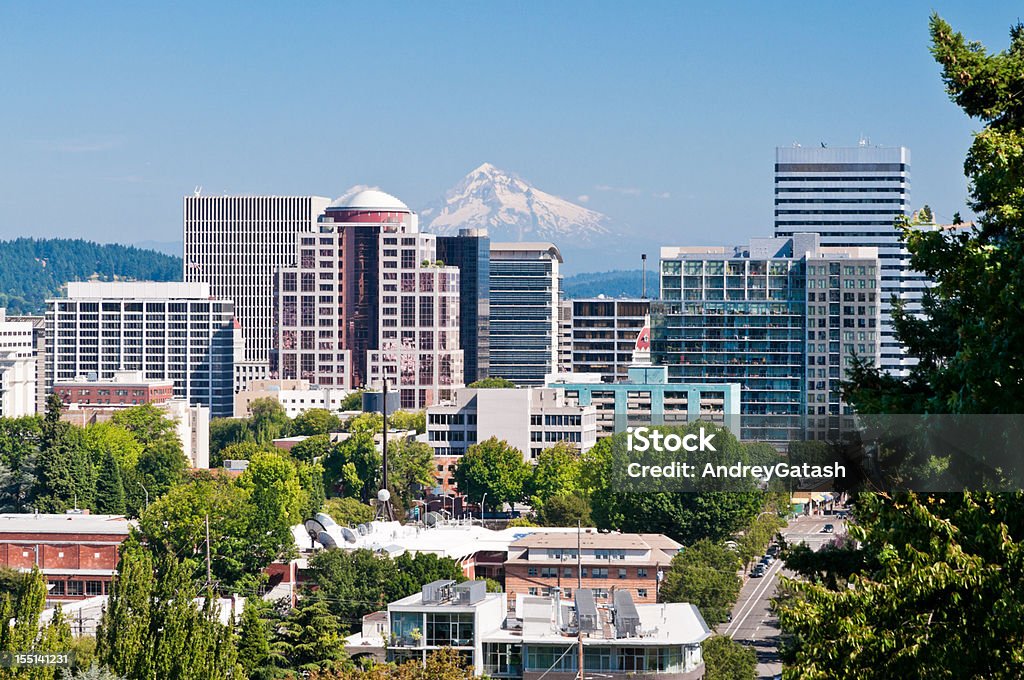 skyline von Portland, Oregon - Lizenzfrei Portland - Oregon Stock-Foto