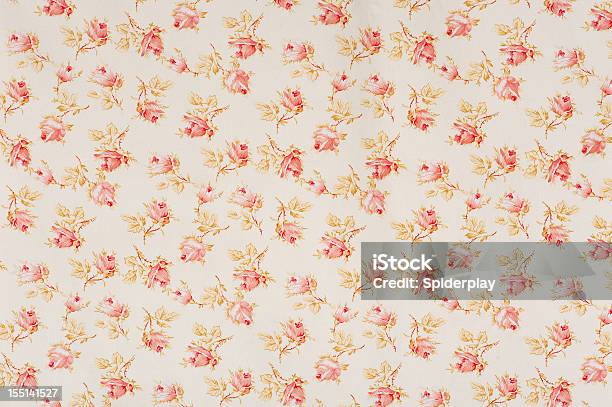 Eydies Rose Drop Floral Antique Fabric Stock Photo - Download Image Now - Wallpaper - Decor, Backgrounds, Old-fashioned