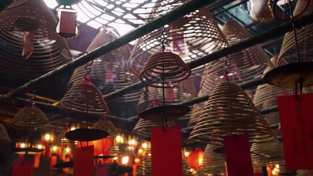 Hanging incense at Man Mo Temple in Hong Kong