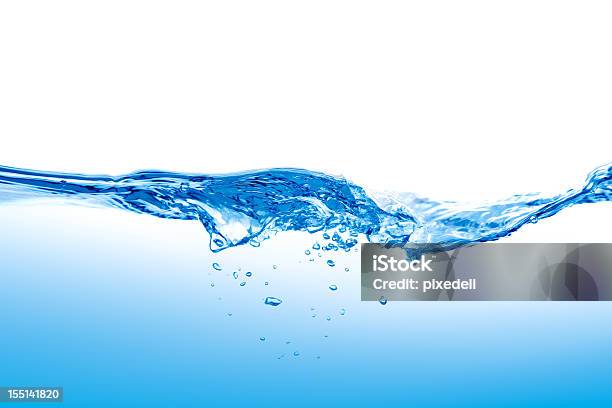 Foto de Água Azul Clara Onda Descidas e mais fotos de stock de Azul - Azul, Bolha - Estrutura física, Curso de Água