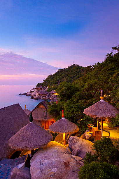 západ slunce v koh tao, thajsko - ko samui - stock snímky, obrázky a fotky