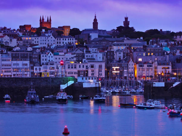 Victoria Marina and The Quay, St. Peter Port, Guernsey, Channel Islands at dawn