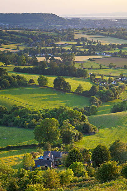 Idyllic rural, Cotswolds UK  patchwork landscape stock pictures, royalty-free photos & images