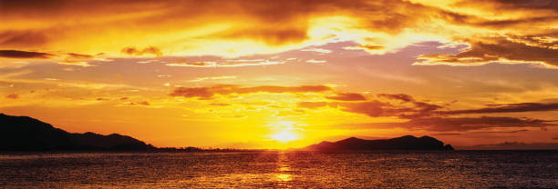 istock Amazing tropical sunset in caribbean sea 155142275