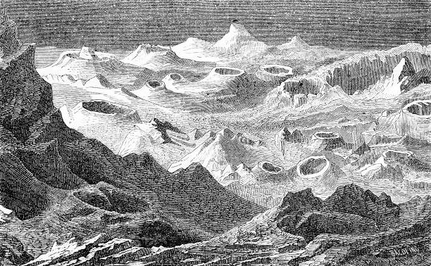 Moon surface moon surface crater stock illustrations