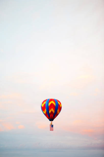 Hot air balloon against a cloudy sky