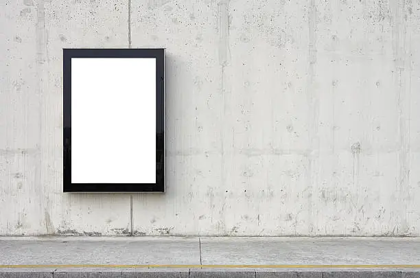 Photo of Blank billboard on wall.