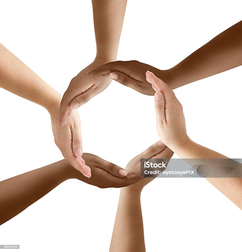 Multiethnic Hands Forming Circle  Circle Stock Photo