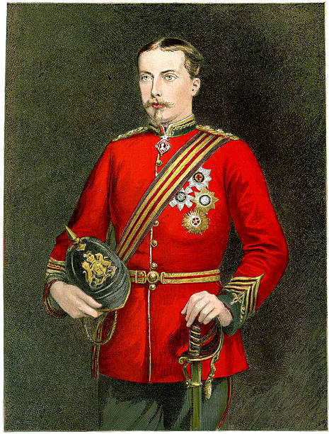 Prince Leopold, Duke of Albany Vintage colour lithograph from 1882 showing Prince Leopold, Duke of Albany who was the eighth child and fourth son of Queen Victoria and Prince Albert of Saxe-Coburg and Gotha. Leopold was created Duke of Albany, Earl of Clarence, and Baron Arklow. He had haemophilia, which led to his death at age 30. british culture illustrations stock illustrations
