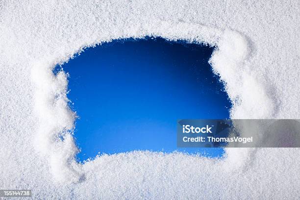 Looking Through Frozen Window Stock Photo - Download Image Now - Backgrounds, Snow, Window
