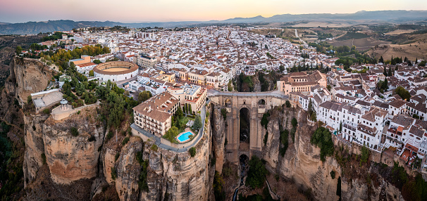Vista panorámica aérea de la ciudad de Ronda, Málaga, Andalucía, España photo