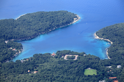 Cikat Bay-Losinj Island-Croatia-view from a helicopter-3000 feet altitude