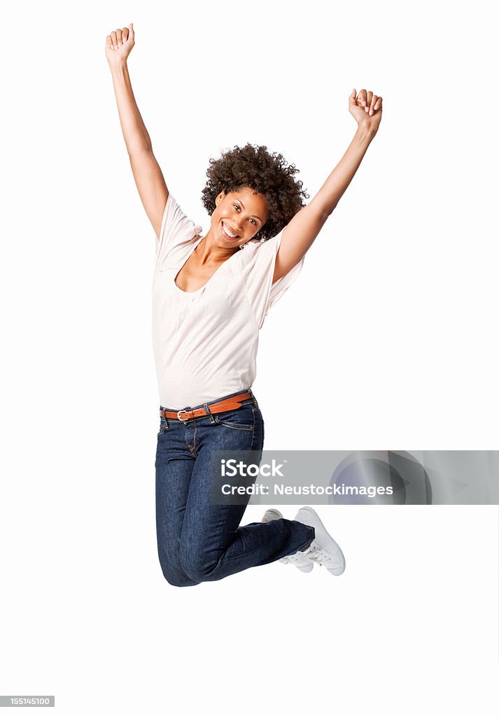 Mulher Saltar em Comemoração - Royalty-free Mulheres Foto de stock