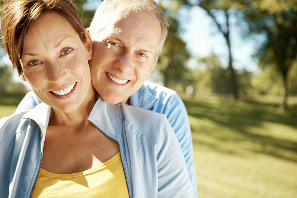 istock Mature couple smiling together 155145129