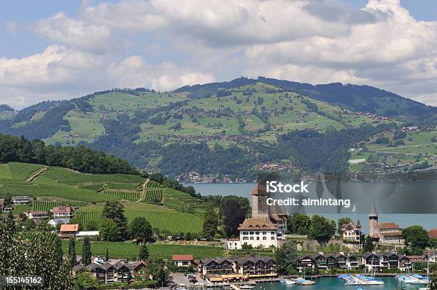 Pittoresco Spiez - Fotografie stock e altre immagini di Ambientazione esterna - Ambientazione esterna, Casa, Castello