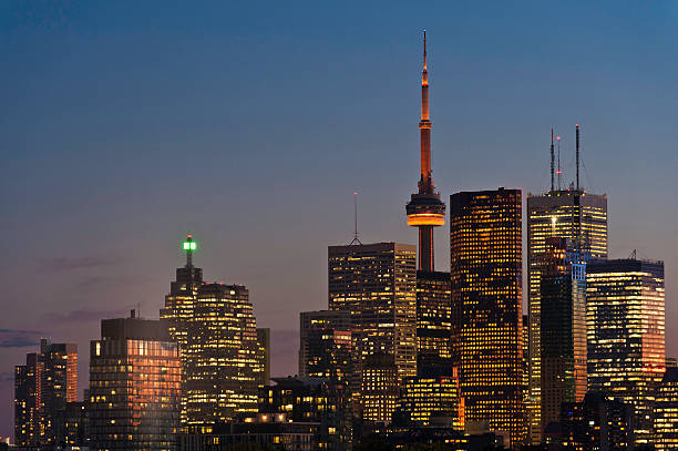 istock Canada Toronto downtown skyscrapers illuminated night CN Tower 155145234