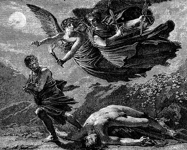 justice, revenge and crime by prud'hon - morbid angel stock illustrations