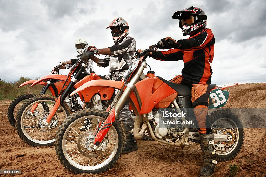 Motor ciclistas cavalo seus aparelhos - Foto de stock de Motocross royalty-free