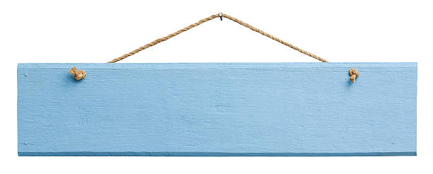 istock Old blue weathered wood signboard. 155145514