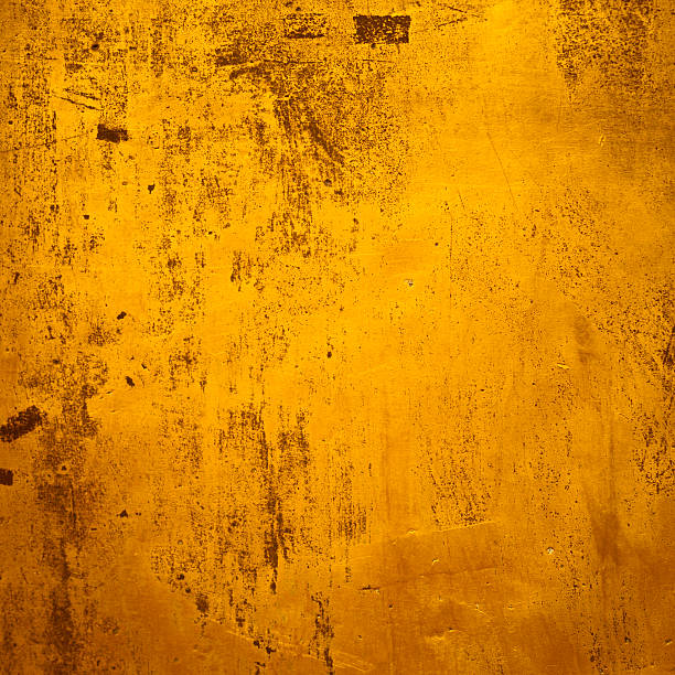 背景： ゴールドのグランジテクスチャ - paint peeling wall cracked ストックフォトと画像