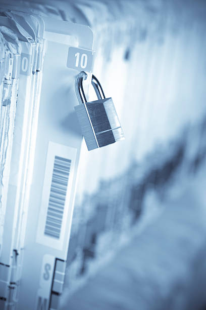 Lock on medical records to ensure secureness stock photo