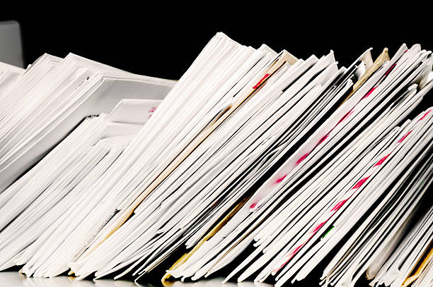 Letter post with stacks of incoming and outgoing mail incoming / outgoing mail - letters lined up for collection or delivery junk mail photos stock pictures, royalty-free photos & images