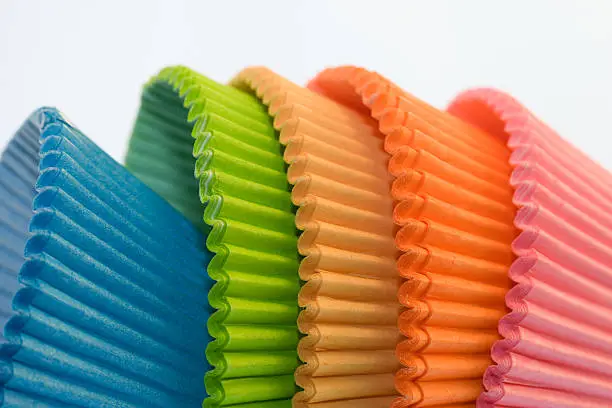 colorful paper  muffins baking form