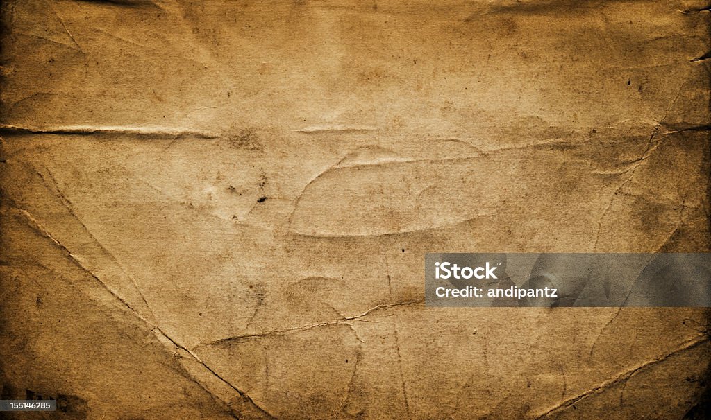 Weathered And Creased Antique Paper Background Stock Photo - Download Image  Now - Paper, Burnt, Document - iStock
