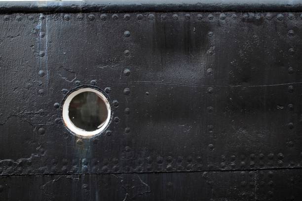 Rivet detail on the hull of an old warship