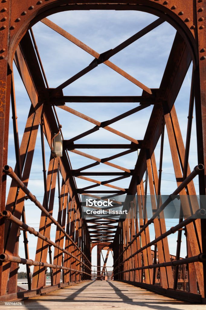 Metal and Iron Footbridge  Letter X Stock Photo