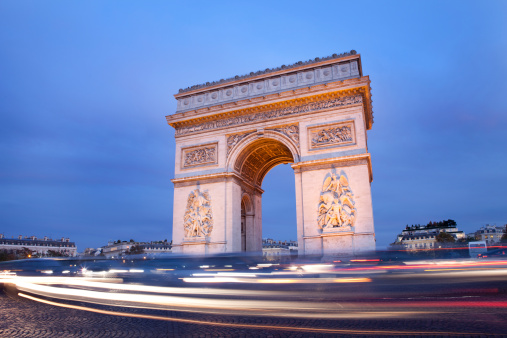 Paris, France – April 01, 2022: Paris, France. June 3 2021: Arc de triomphe etoile, city of Paris with historical buildings, France, Europe.