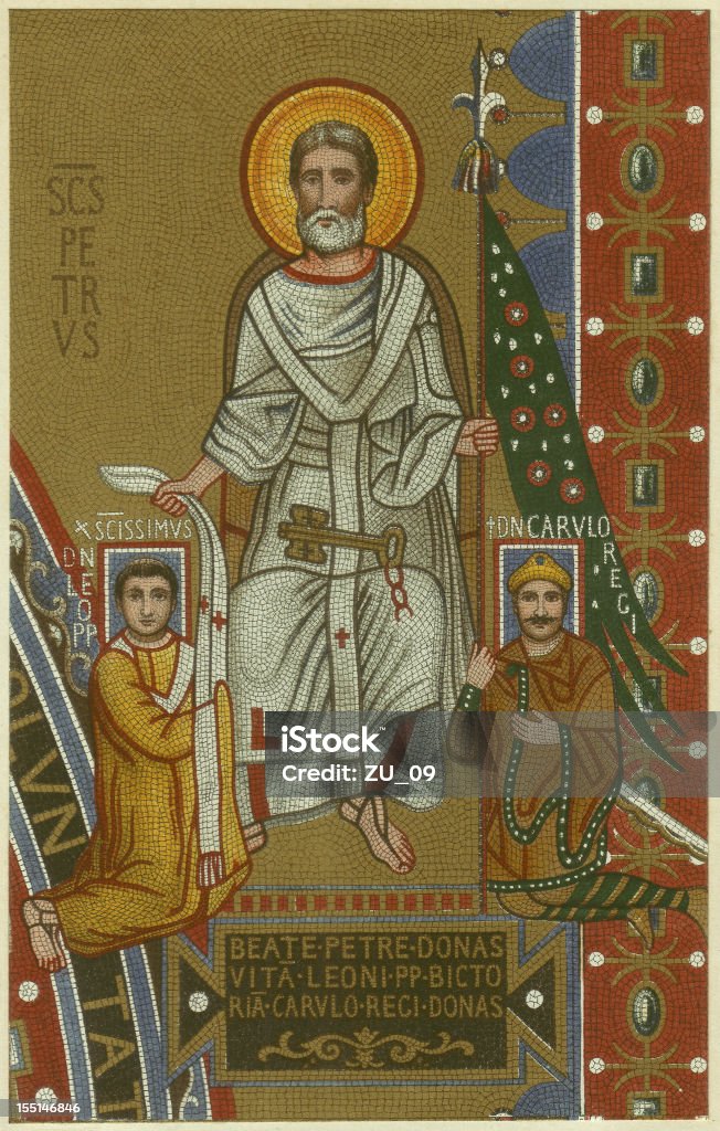 St. Peter, Leo III und Charlemagne, Lateran, Rom - Lizenzfrei Alte Geschichte Stock-Illustration