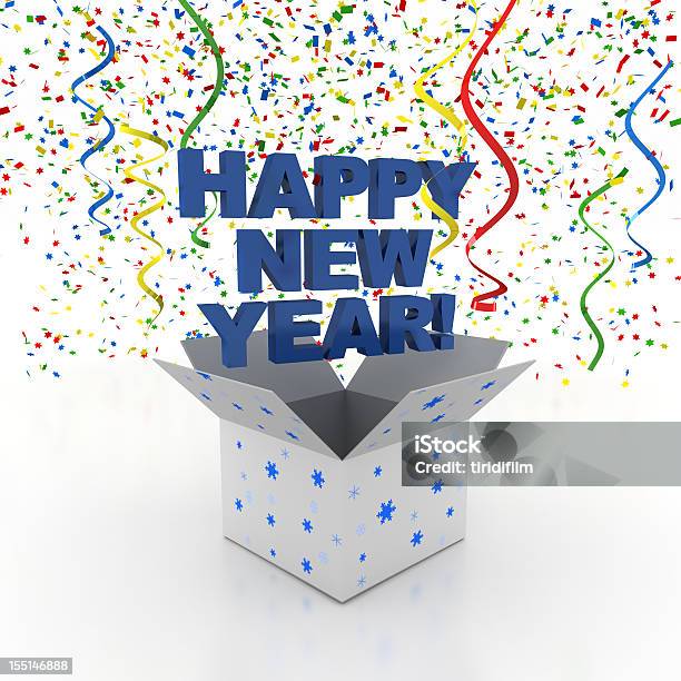 Счастливый Новый Год — стоковые фотографии и другие картинки Открывать - Открывать, Открытый, Синий