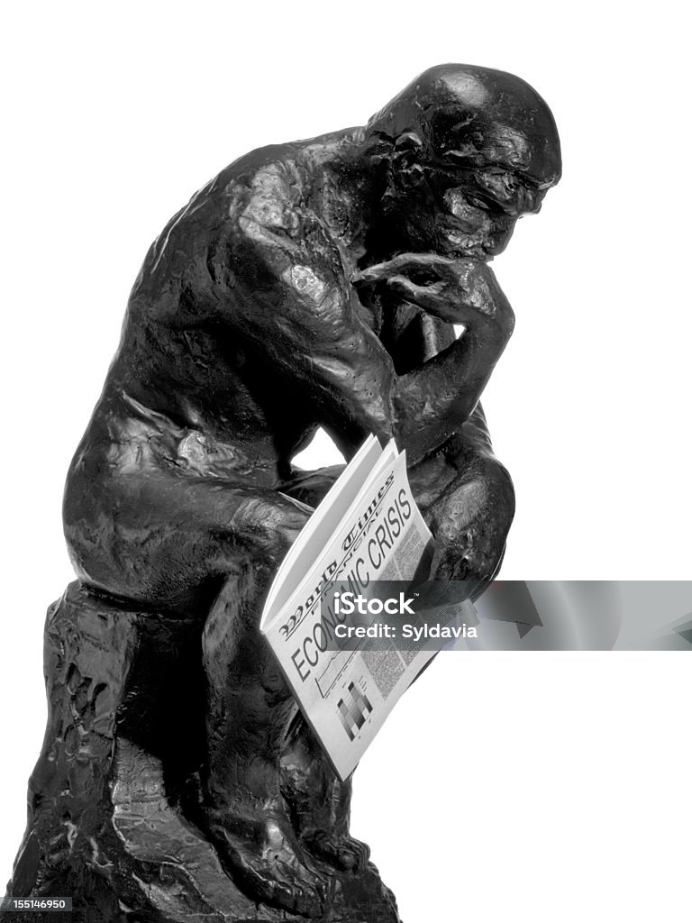 Crisi economica - Foto stock royalty-free di Il Pensatore - Statua