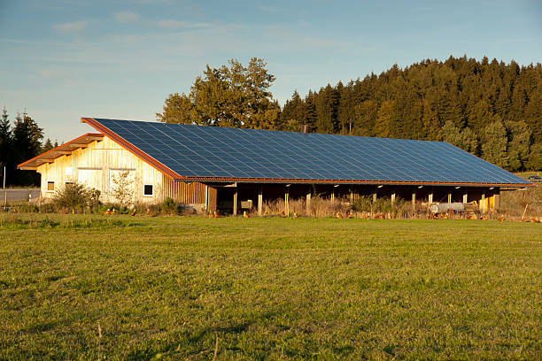 Solar panel on a modern office building