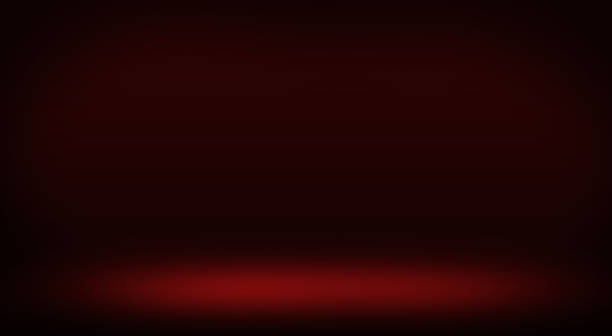 istock Dark red stage free space with little light on the floor and wall, background. Modern stage room space design 1551470785