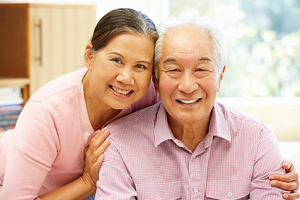 istock Senior Asian couple at home 155147109
