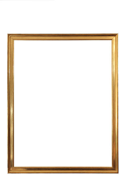 golden emty quadro traçado de recorte - picture frame frame gold gilded - fotografias e filmes do acervo